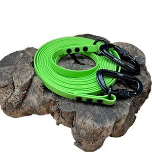 15' USA Made Biothane Dog Long Line - 3/8" wide w/locking carabiners